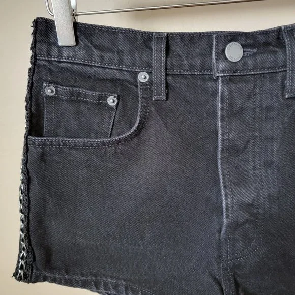 Carmar Titania High Rise Black Denim Jean Chain Shorts - Picture 3 of 16